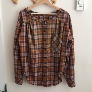 Free People Fall Color Plaid Flannel
